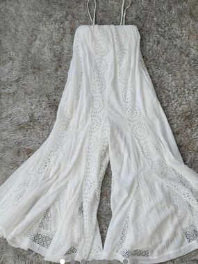 White Lace Wide-Leg Jumpsuit